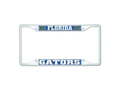 License Plate Frame with Florida; White (Universal; Some Adaptation May Be Required)
