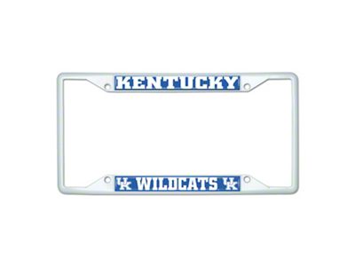 License Plate Frame with Kentucky; White (Universal; Some Adaptation May Be Required)