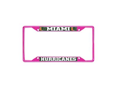 License Plate Frame with Miami; Pink (Universal; Some Adaptation May Be Required)