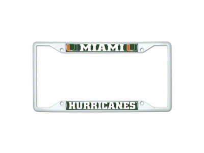 License Plate Frame with Miami; White (Universal; Some Adaptation May Be Required)