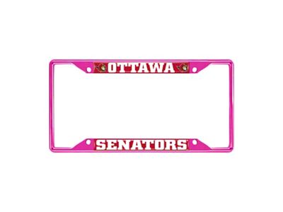 License Plate Frame with Ottawa Senators; Pink (Universal; Some Adaptation May Be Required)
