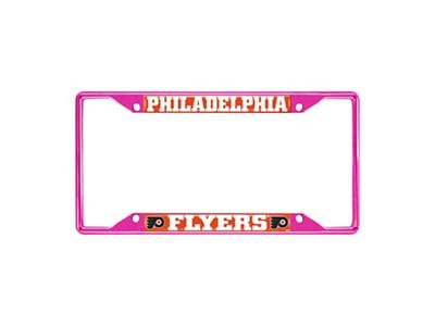 License Plate Frame with Philadelphia Flyers; Pink (Universal; Some Adaptation May Be Required)