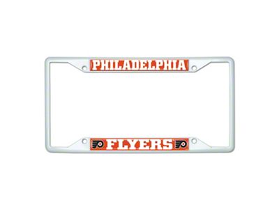 License Plate Frame with Philadelphia Flyers; White (Universal; Some Adaptation May Be Required)