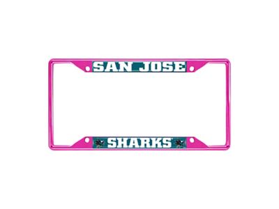 License Plate Frame with San Jose Sharks; Pink (Universal; Some Adaptation May Be Required)