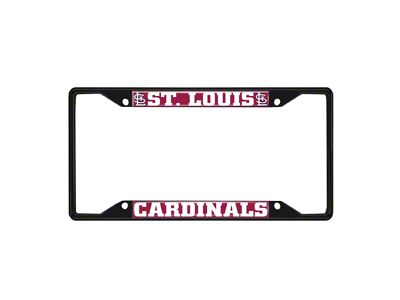 License Plate Frame with St. Louis Cardinals Logo; Black and Navy (Universal; Some Adaptation May Be Required)