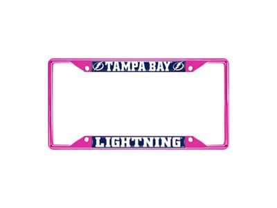 License Plate Frame with Tampa Bay Lightning; Pink (Universal; Some Adaptation May Be Required)