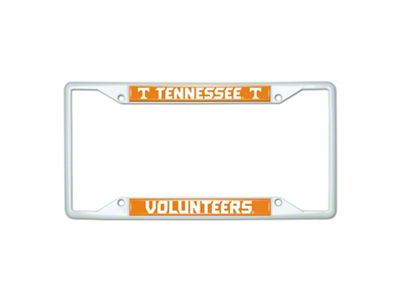 License Plate Frame with Tennessee; White (Universal; Some Adaptation May Be Required)