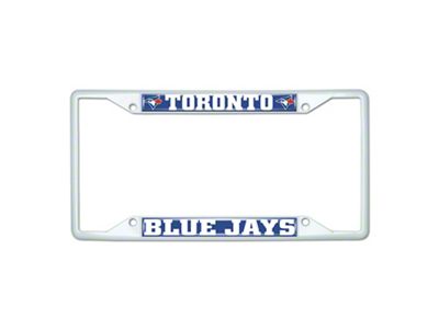 License Plate Frame with Toronto Blue Jays; White (Universal; Some Adaptation May Be Required)