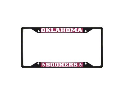 License Plate Frame with University of Oklahoma Logo; Black and Crimson (Universal; Some Adaptation May Be Required)