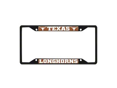License Plate Frame with University of Texas Logo; Black and Orange (Universal; Some Adaptation May Be Required)