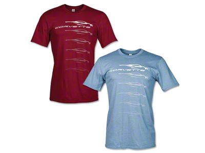 Men's Fading C8 Logo Silhouette T-Shirt; Maroon