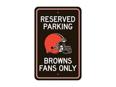 Parking Sign with Cleveland Browns Logo; Brown