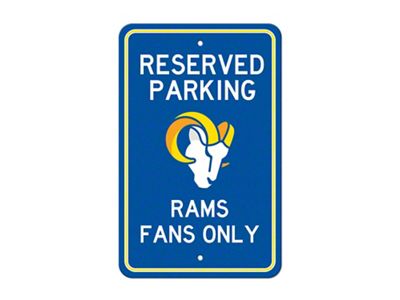 Parking Sign with Los Angeles Rams Logo; Blue