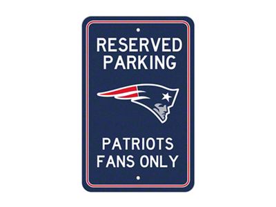 Parking Sign with New England Patriots Logo; Navy
