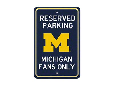 Parking Sign with University of Michigan Logo; Blue