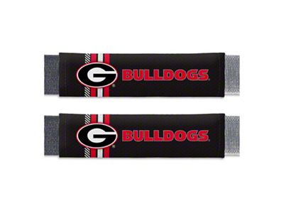 Rally Seatbelt Pads with Georgia Logo; Black (Universal; Some Adaptation May Be Required)