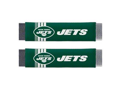 Rally Seatbelt Pads with New York Jets Logo; Green (Universal; Some Adaptation May Be Required)