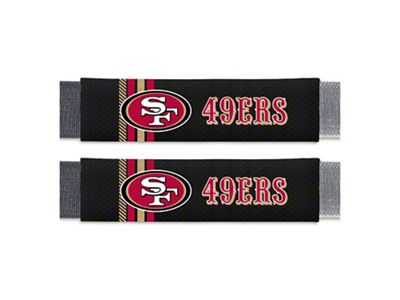Rally Seatbelt Pads with San Francisco 49ers Logo; Black (Universal; Some Adaptation May Be Required)