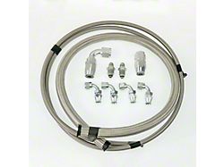 Stainless Braided Power Steering Hose Kit; Late GM Steering Box to Remote Reservoir
