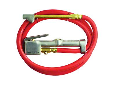 Tire Inflator Gauge with Dual Head Straight Chuck