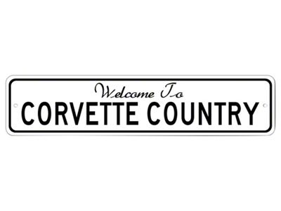 Welcome to Corvette Country Sign; 9x36-Inch