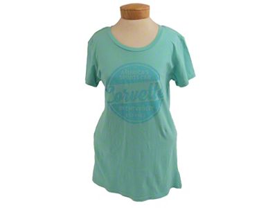 Women's American's Sports Car T-Shirt; Green