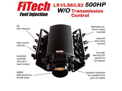 Ultimate LS Fuel Injection Kit for LS1/LS2/LS6 - 500HP w/o Trans. Control FiTech - 70001