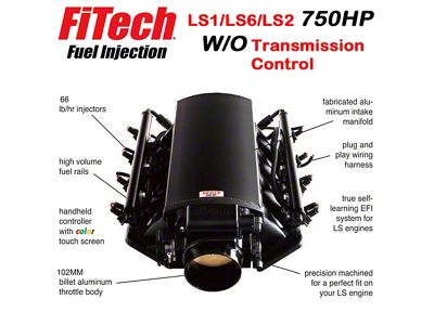 FiTech Fuel Injection Ultimate LS1/LS2/LS6 750HP Intake Manifold Kit with 102mm Throttle Body (Universal; Some Adaptation May Be Required)