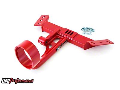 UMI Performance 700R4/T5 Transmission Tunnel Mounted Torque Arm Mount with Driveshaft Loop; Red (82-92 Camaro)