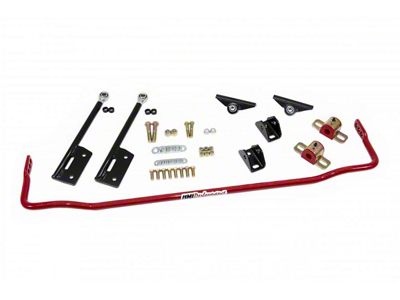 UMI Performance Adjustable Rear Sway Bar with Rod End Mounts; Red (70-81 Camaro)