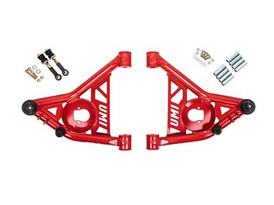 UMI Performance Front Lower A-Arms; Poly Bushings; Red (70-81 Camaro)