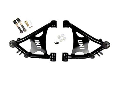 UMI Performance Front Lower Arms for Coil-Overs; Poly Bushings; Black (82-92 Camaro)