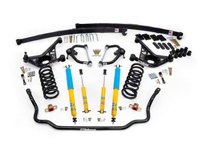 UMI Performance Stage 2 2-Inch Lowering Handling Kit; Black (70-81 Camaro)