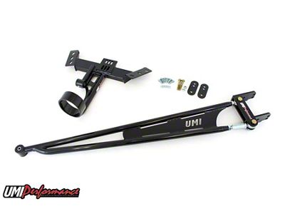 UMI Performance TH350/T5 Transmission Tunnel Mounted Torque Arm with Driveshaft Loop; Black (82-92 Camaro)