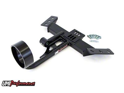 UMI Performance TH350/T5 Transmission Tunnel Mounted Torque Arm Mount with Driveshaft Loop; Black (82-92 Camaro)