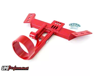 UMI Performance TH350/T5 Transmission Tunnel Mounted Torque Arm Mount with Driveshaft Loop; Red (82-92 Camaro)
