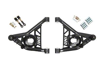 UMI Performance Tubular Front Lower A-Arms; Delrin Bushings; Black (70-81 Camaro)