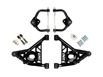 UMI Performance Tubular Front Upper and Lower A-Arm Kit; Black (70-81 Camaro)
