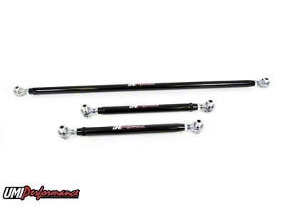 UMI Performance Double Adjustable Rear Lower Control Arm and Panhard Bar Kit; Mild Steel; Black (82-92 Camaro)
