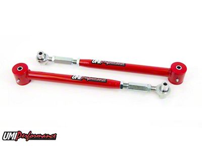 UMI Performance On-Car Adjustable Rear Lower Control Arms; Chromoly; Red (82-92 Camaro)