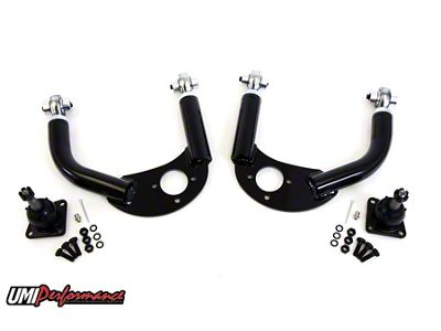 UMI Performance Adjustable Front Upper A-Arms; Chromoly; Black (93-02 Firebird)