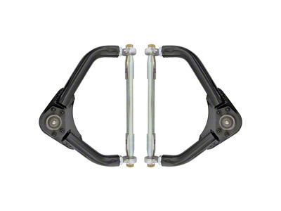 UMI Performance Adjustable Tubular Front Upper A-Arms with Tall Ball Joints; Black (70-81 Firebird)