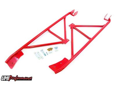UMI Performance Bolt-In 3-Point Subframe Connectors; Red (93-02 Firebird Convertible)