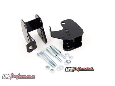 UMI Performance Bolt-In Rear Lower Control Arm Relocation Brackets; Black (82-02 Firebird)
