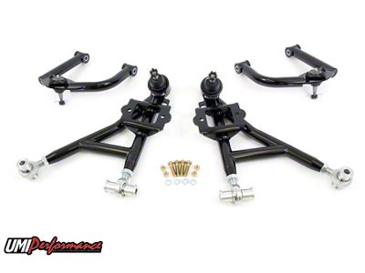 UMI Performance Budget Drag Front A-Arm Kit; Black (93-02 Firebird)