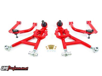 UMI Performance Budget Drag Front A-Arm Kit; Red (93-02 Firebird)
