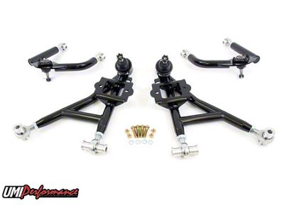 UMI Performance Drag Adjustable Front A-Arm Kit; Black (93-02 Firebird)