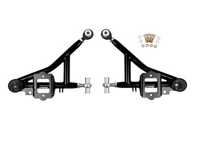UMI Performance Drag Adjustable Front Lower A-Arms; Chromoly; Black (93-02 Firebird)