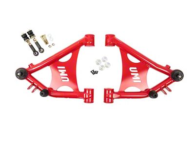 UMI Performance Front Lower Arms for Coil-Overs; Poly Bushings; Red (82-92 Firebird)