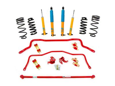 UMI Performance Koni STR.T Shock, Lowering Spring, Sway Bar and Sway Bar Relocation Kit; Red (93-02 Firebird)